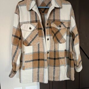 Plaid Button-Up Jacket